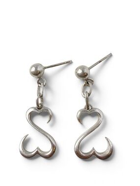 Jane Seymour JWBR Sterling Silver 925 Open Hearts Dangle Dainty Earrings
